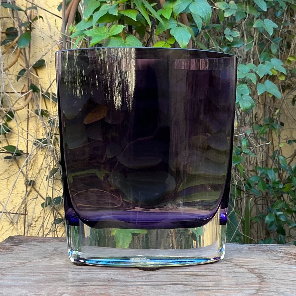 BADASH of Poland Violet Purple Vase Hand Made EUC / Great Shape For Utility